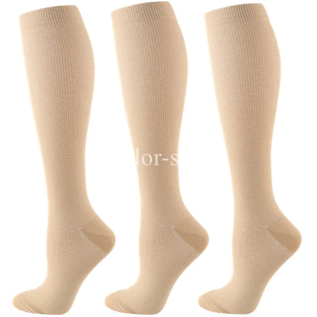 Compression Knee Socks - 3 Pairs Summery Bloom
